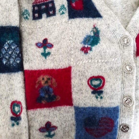 Woolrich Button Up Wool Cardigan Embroidered Granny Sweater Vintage - Picture 8 of 10